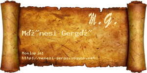 Ménesi Gergő névjegykártya